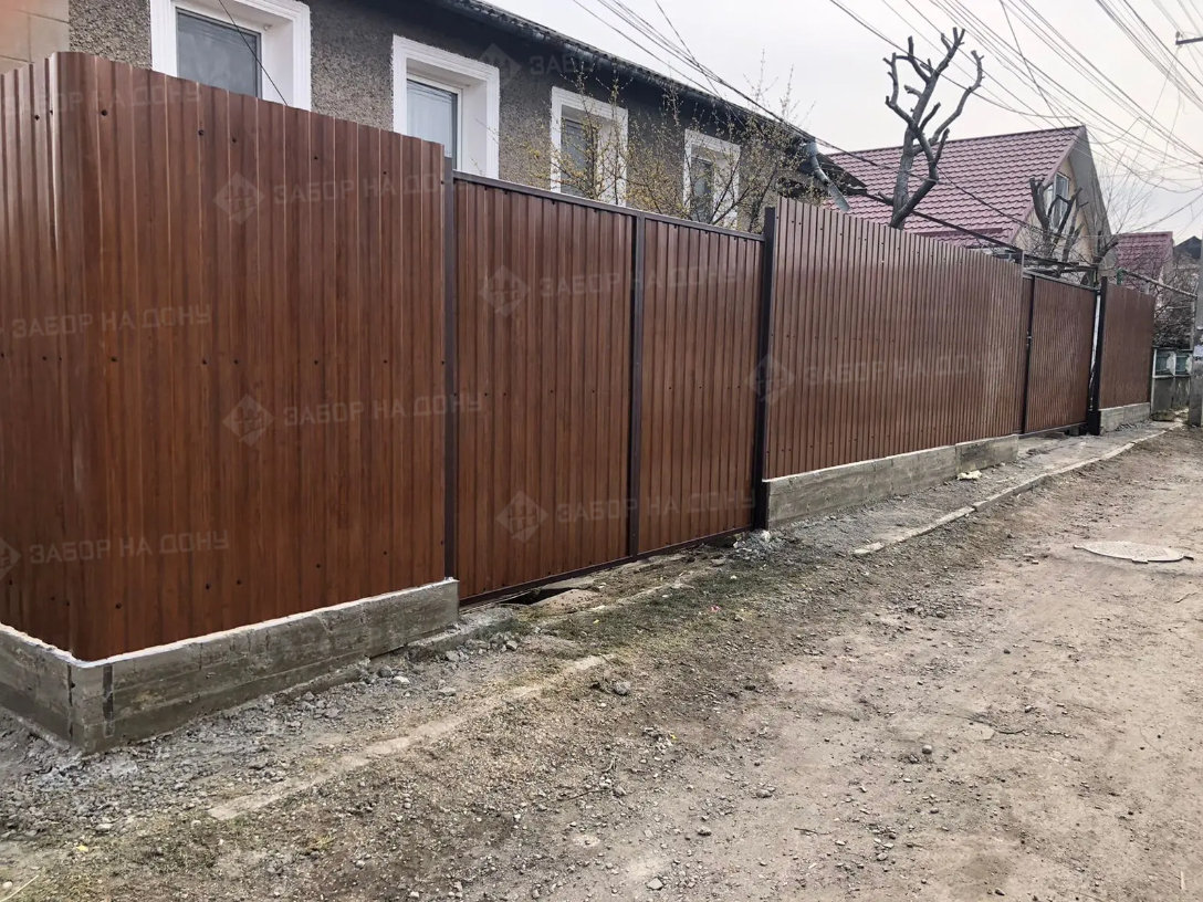 Распашные ворота из профлиста  в Шахте